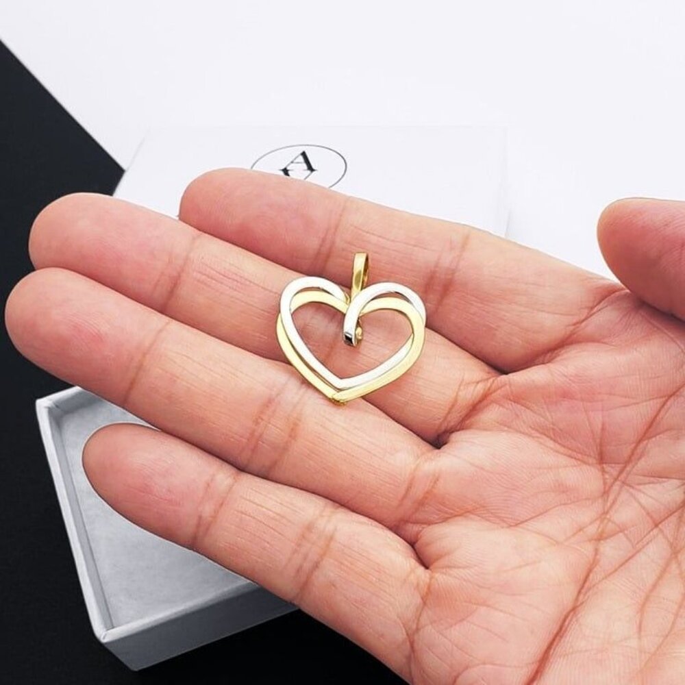 Forever Love Interlocking Double Heart Charm Real… - image 3